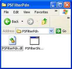 The two files psfilterpdn.zip and psfiltershim.exe are in the zip file.