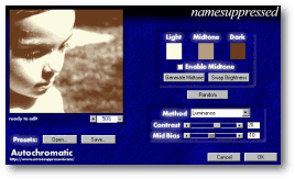 Screenshot of the Autochromatic user interface