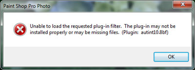 Unable to load the request plug-in filter. The plug-in may
        not be installed properly or may be missing files.