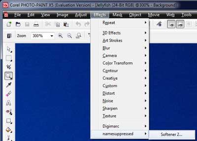 Corel Photo-Paint Effects menu