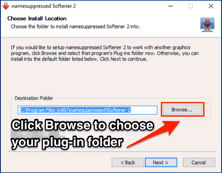 Photoshop plugin folder install screen