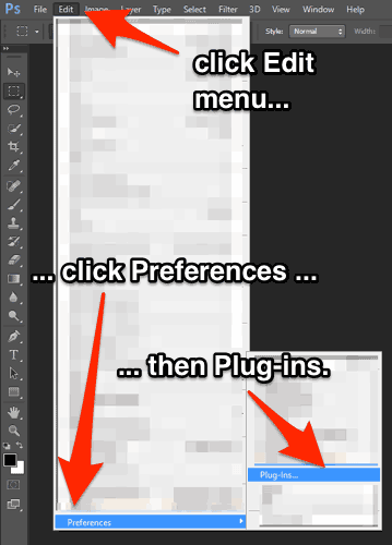Photoshop Plug-In Preferences menu option