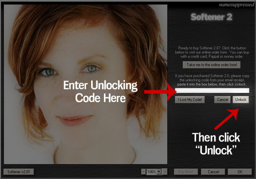 Location of Unlock button on Softener 2