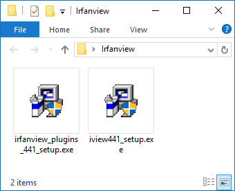 Irfanview installer icons and filenames